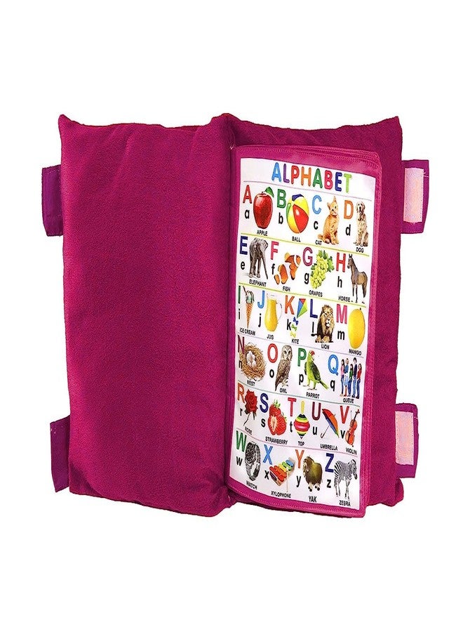 BELENZO Baby Boy Baby Girl Learning Pillow Book for Kids - Printed Velvet Soft Toys Pillow (Dark Purple) - Image 2